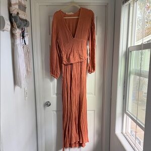 Elegant Rust Maxi Dress